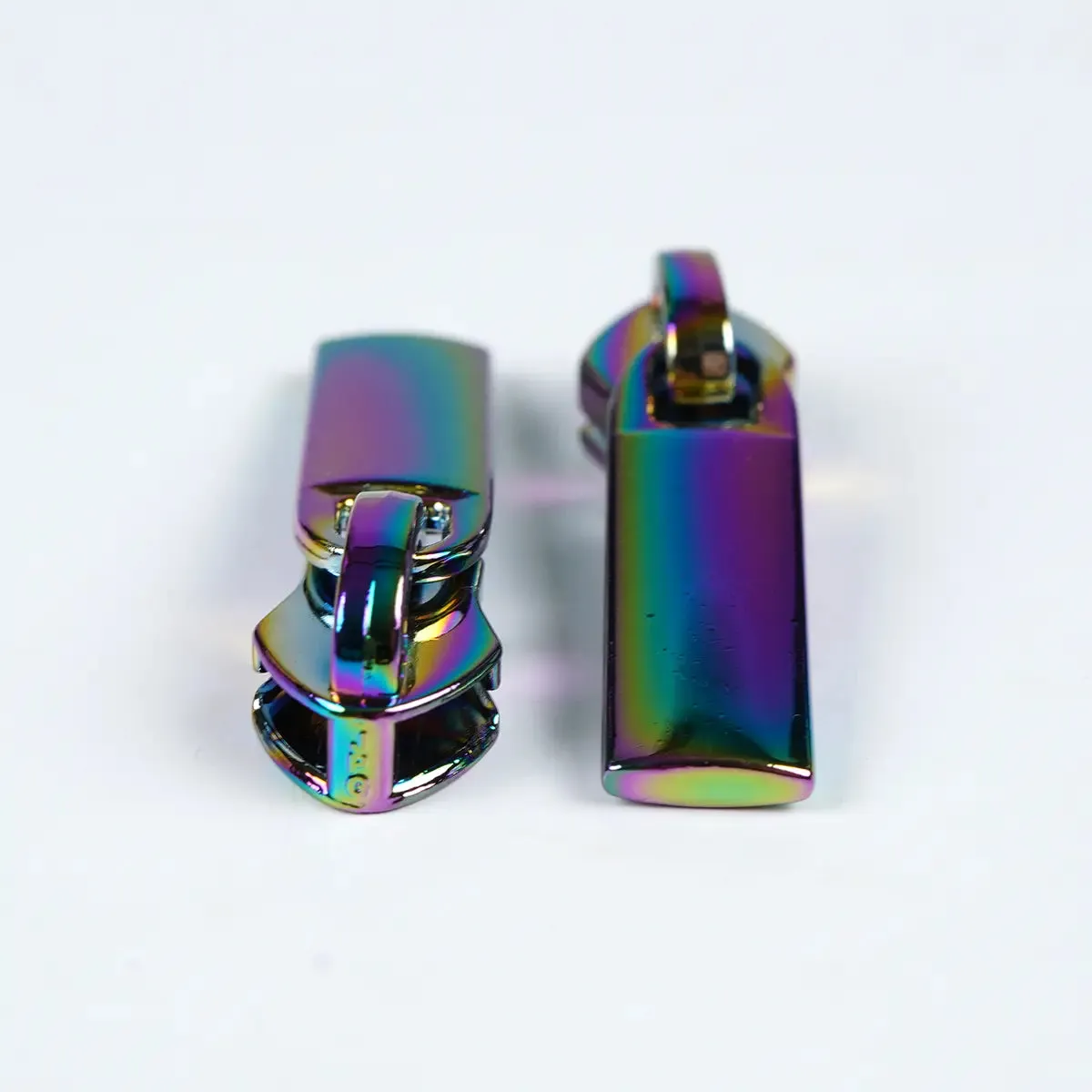 No 5 Metallic Nylon Long Zipper Pulls 2 Pack Rainbow