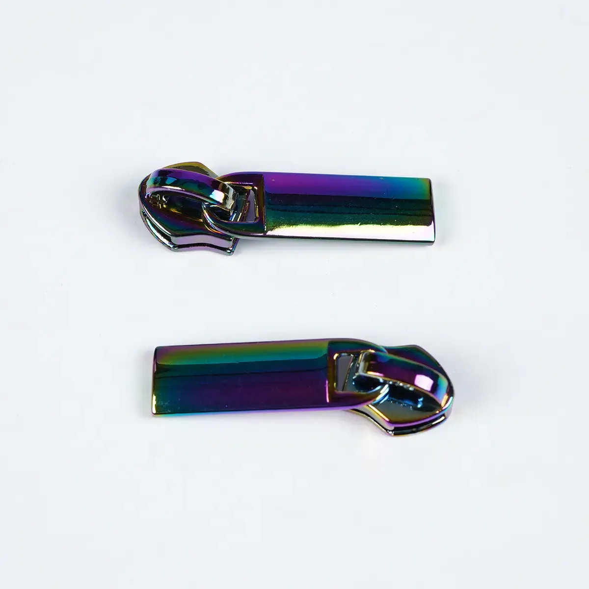 No 5 Metallic Nylon Long Zipper Pulls 2 Pack Rainbow