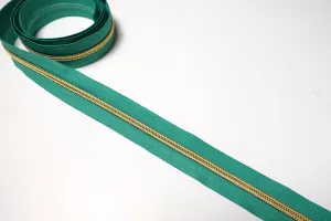 No5 Gold Teeth Nylon Zips Sold in Packs of 1 1/2 metre lengths