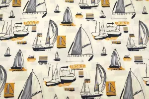 NP: Ivory Boats Patchwork Fabric