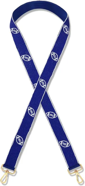 NVENF Beaded Purse Straps Replacement Football Purse Strap for Clear Stadium Bag Game Day Crossbody Bag Straps Outfits (Blue White)