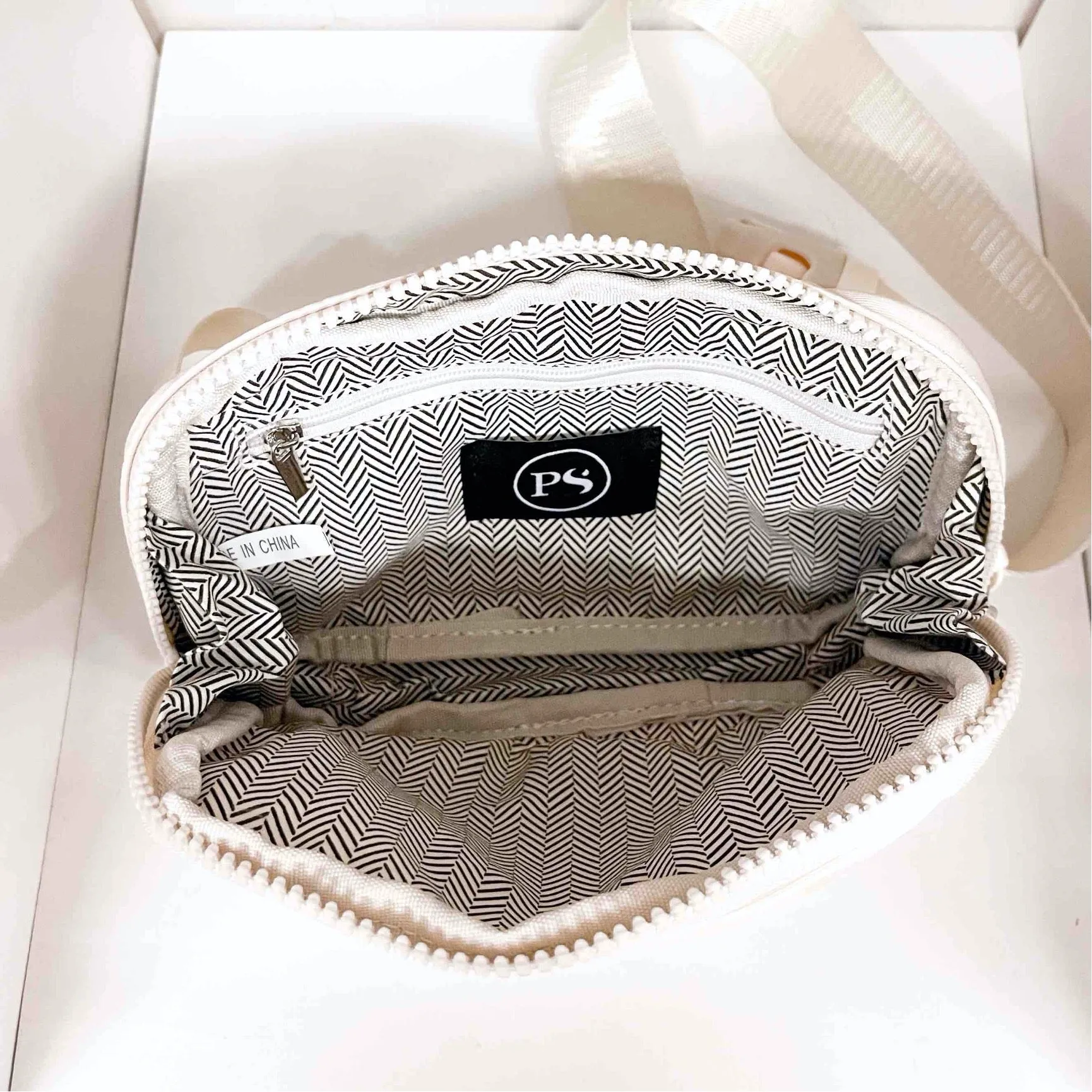Nylon Belt Bag-Cream