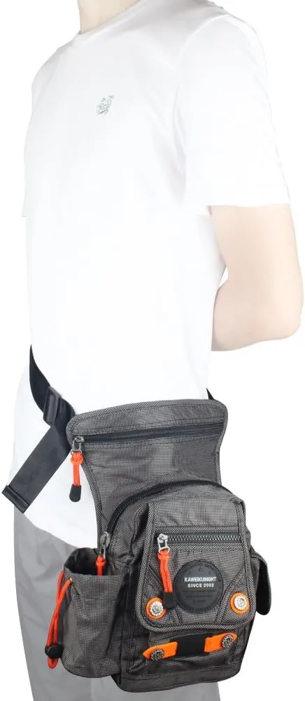 Nylon Leg Bag Thigh Pouch Fanny Pack Tactical Shoulder Messenger Bag Gray