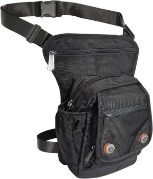 Nylon Tactical Leg Bag Pouch Fanny Pack Shoulder Messenger Bag (Black & Orange)