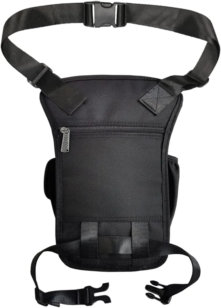 Nylon Tactical Leg Bag Pouch Fanny Pack Shoulder Messenger Bag (Black & Orange)