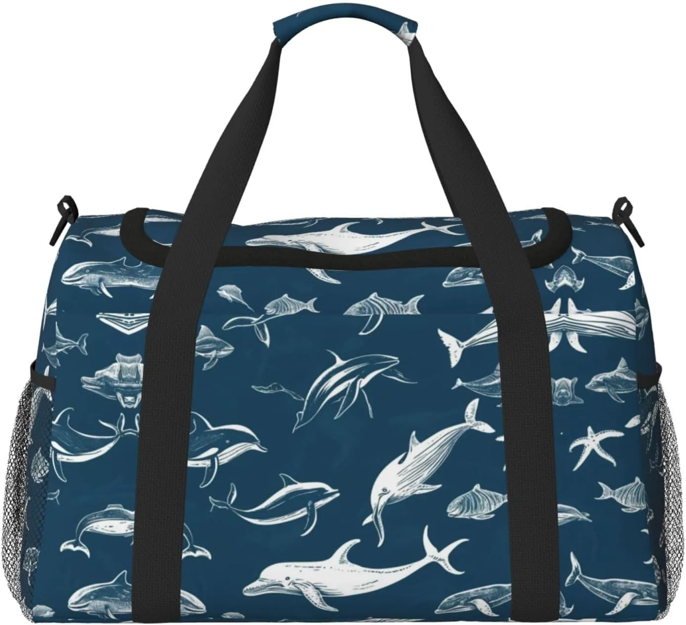 Ocean Fishes print Weekender Overnight Carry On Bag Gym Luggage Bag Duffel Bag for Travel Women