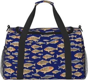 Ocean Underwater Fish print Weekender Overnight Carry On Bag Gym Luggage Bag Duffel Bag for Travel Women