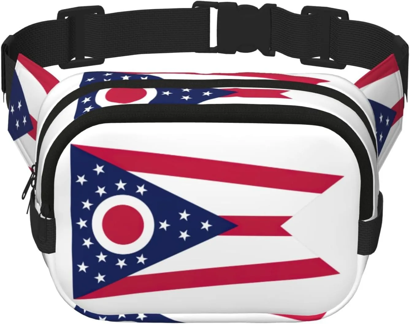 Ohio State Flag print Belt Bag with Pockets,Fanny Packs for Women Men, Fashion Crossbody Bags,Waist Packs