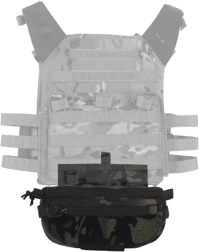 Originality Tactical Drop Dump Pouch Extension Pack Tool Pouch with Hook & Loop and Extra Straps Carrying Kit Bag for Tactical Vest (Bkcp)