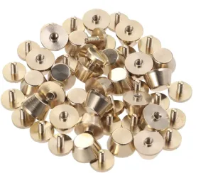 OSALADI 25pcs Fine Copper Tower Head Studs for Bags Durable Screw Base Accessories Smooth Edges for Bags Belts and Scabbards Golden