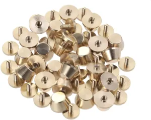 OSALADI 25pcs Fine Copper Tower Head Studs with Screw Base Durable Accessories for Bags Belts and Crafts Golden Finish