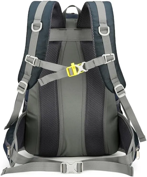Outdoor Hiking Backpack Nylon Water Resistant Lightweight Travel Daypack for Trekking Camping Climbing Sports and Commuting (Dark Blue)