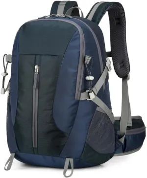 Outdoor Hiking Backpack Nylon Water Resistant Lightweight Travel Daypack for Trekking Camping Climbing Sports and Commuting (Dark Blue)
