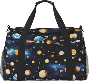 Outer Space Planets print Weekender Overnight Carry On Bag Gym Luggage Bag Duffel Bag for Travel Women