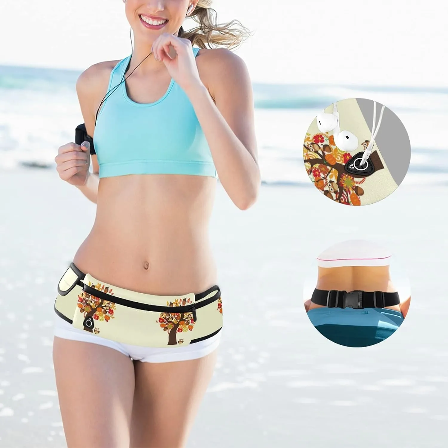 Oyihfvs Adjustable Running Belt, Fanny Pack Waist Pack, Runners Bag, Sports Hiking Fitness Exercise Gym Pouch for Women Men Accessories
