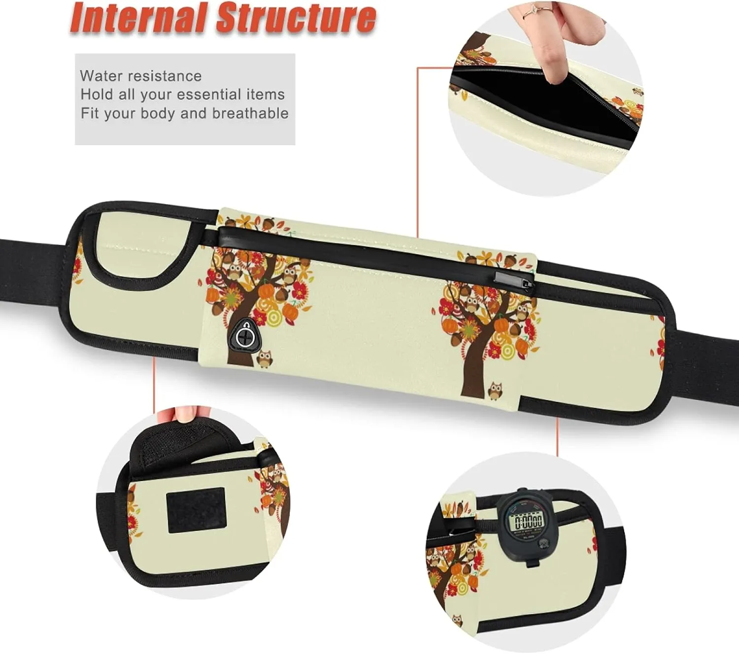 Oyihfvs Adjustable Running Belt, Fanny Pack Waist Pack, Runners Bag, Sports Hiking Fitness Exercise Gym Pouch for Women Men Accessories