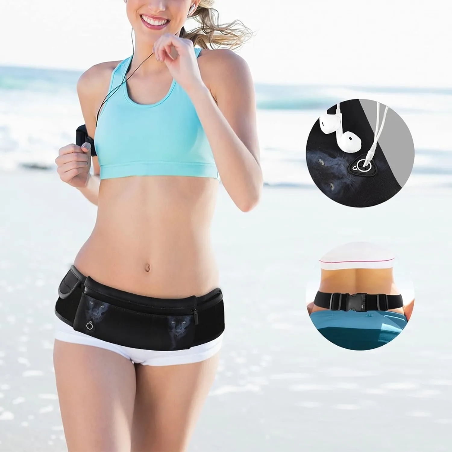 Oyihfvs Adjustable Running Belt, Fanny Pack Waist Pack, Runners Bag, Sports Hiking Fitness Exercise Gym Pouch for Women Men Accessories