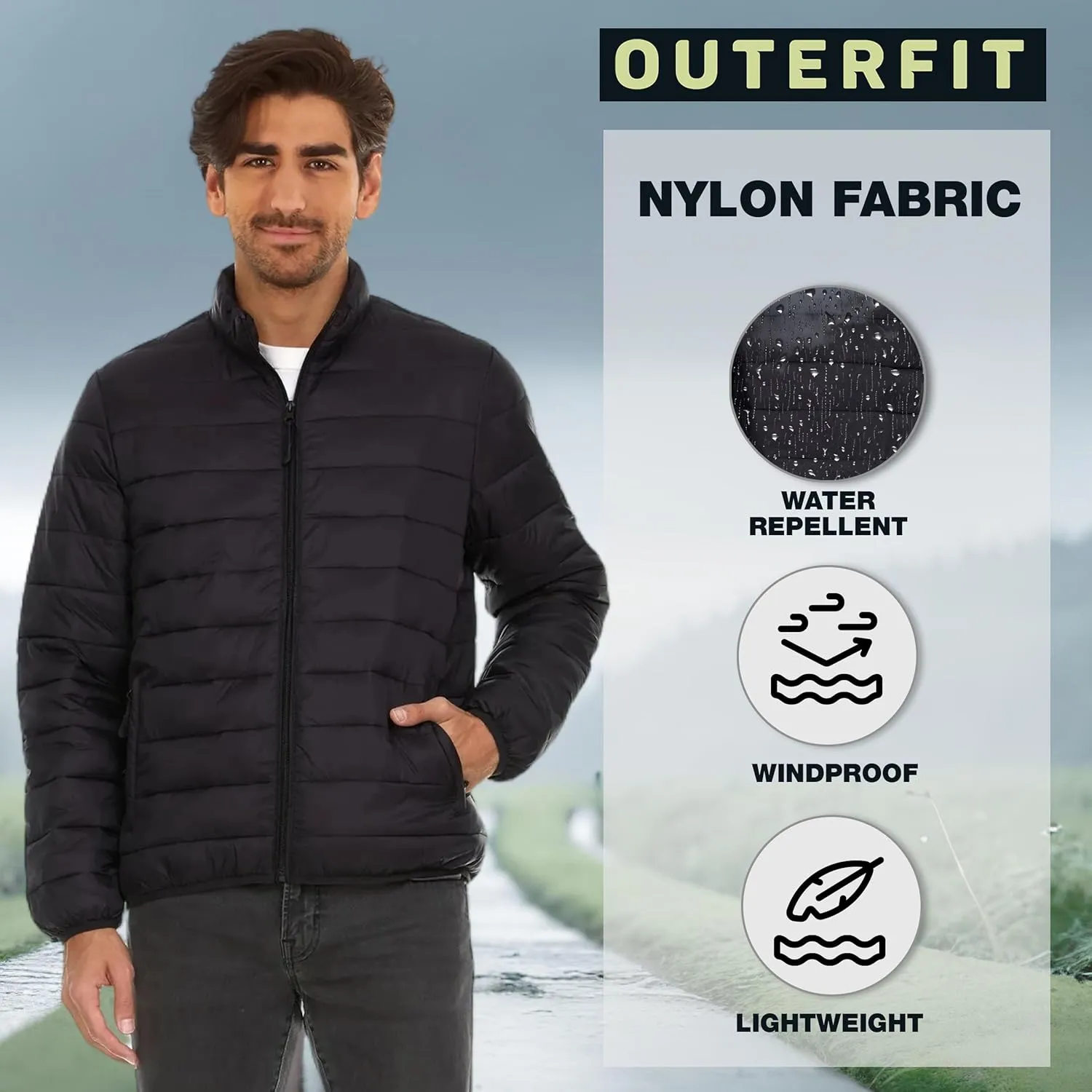 Packable Puffer Jacket Men, Warm Lightweight Winter Jackets for Men