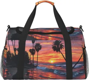 Palm Tree Sunset print Weekender Overnight Carry On Bag Gym Luggage Bag Duffel Bag for Travel Women