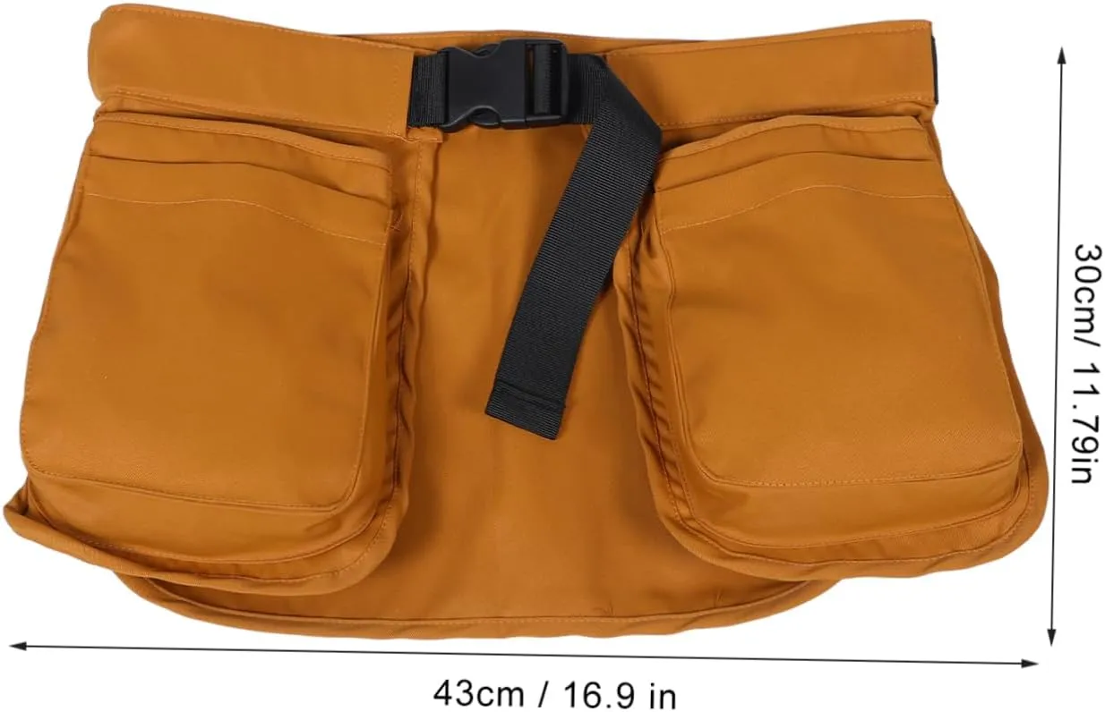 PartyKindom Multi Pocket Waist Belt Pouch for Men Women Durable Outdoor Fanny Pack with Strap Versatile Tool Organizer for Garden Travel and Adventure Brown