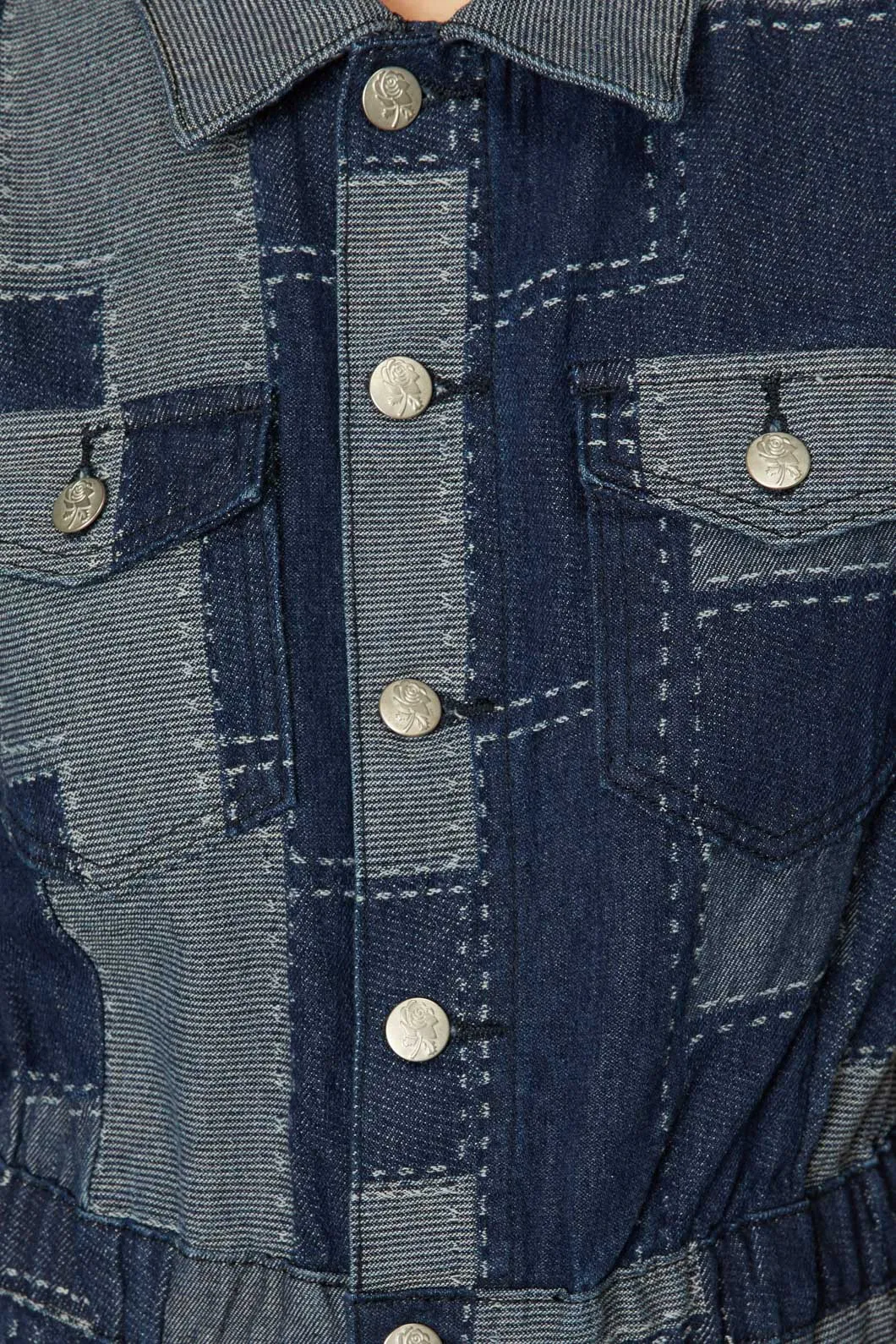 Patchwork Denim Boilersuit