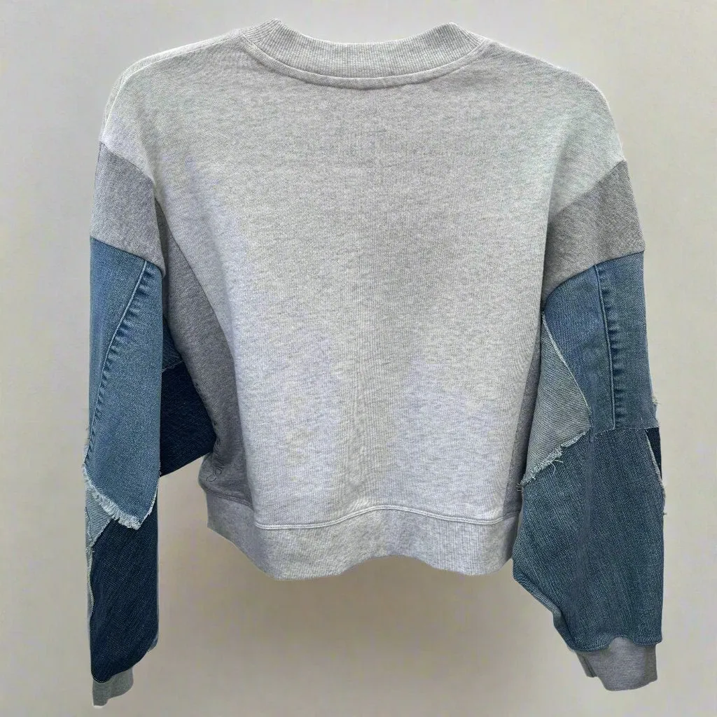 Patchwork Recycled Denim Sweatshirt