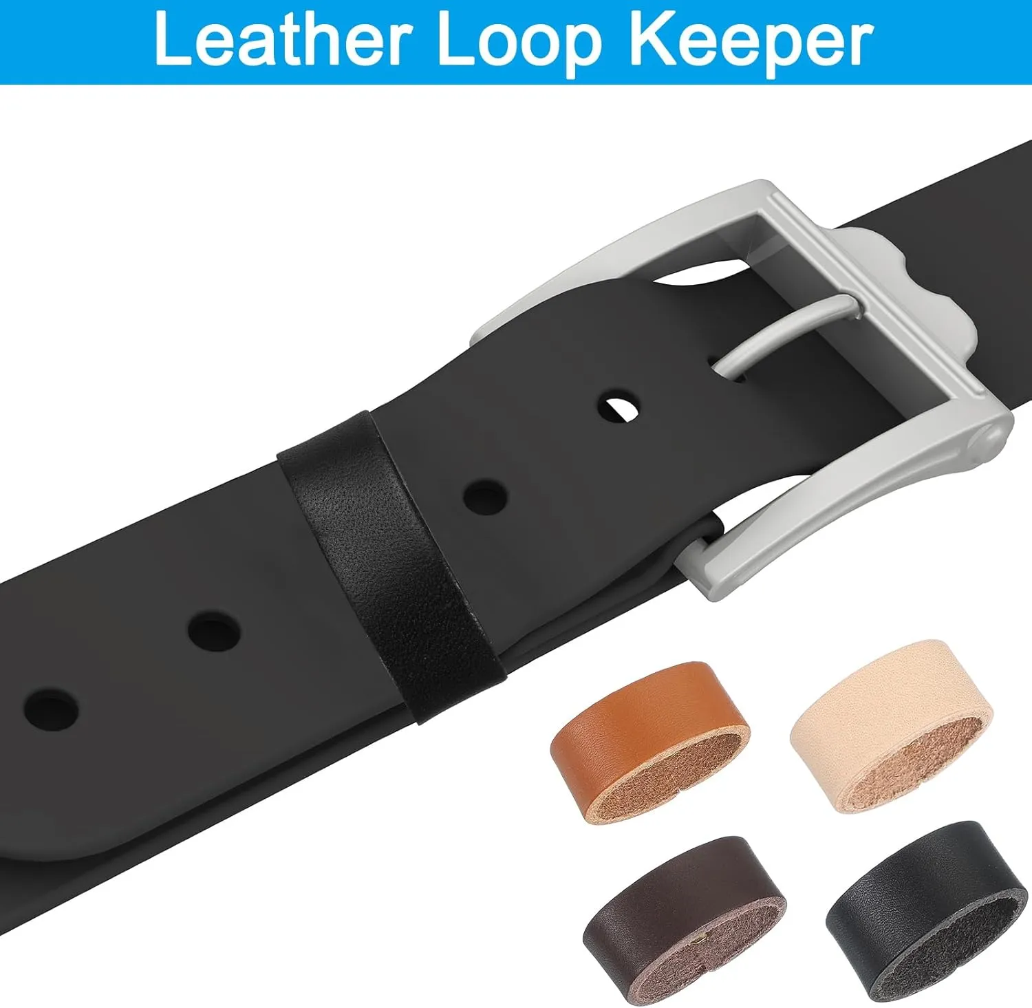 PATIKIL Leather Loop Keeper, Leather Loops Belt Keeper Loops Retainer Straps Replacement for Wide Belts/Straps,