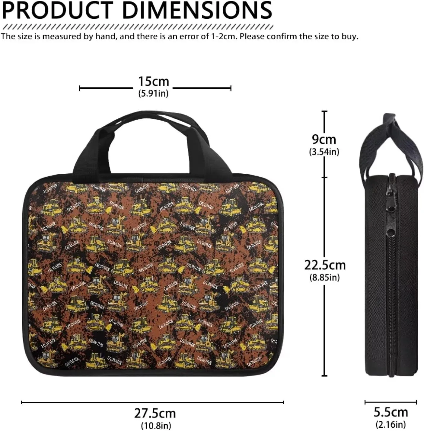 Pattern Cartoon Bulldozer Bible Cover for B Bible Soft Cover,Personalized Scripture Bag Bible Book Case Bible Bag for Men,Extra Large Bible Protective Case for Boys