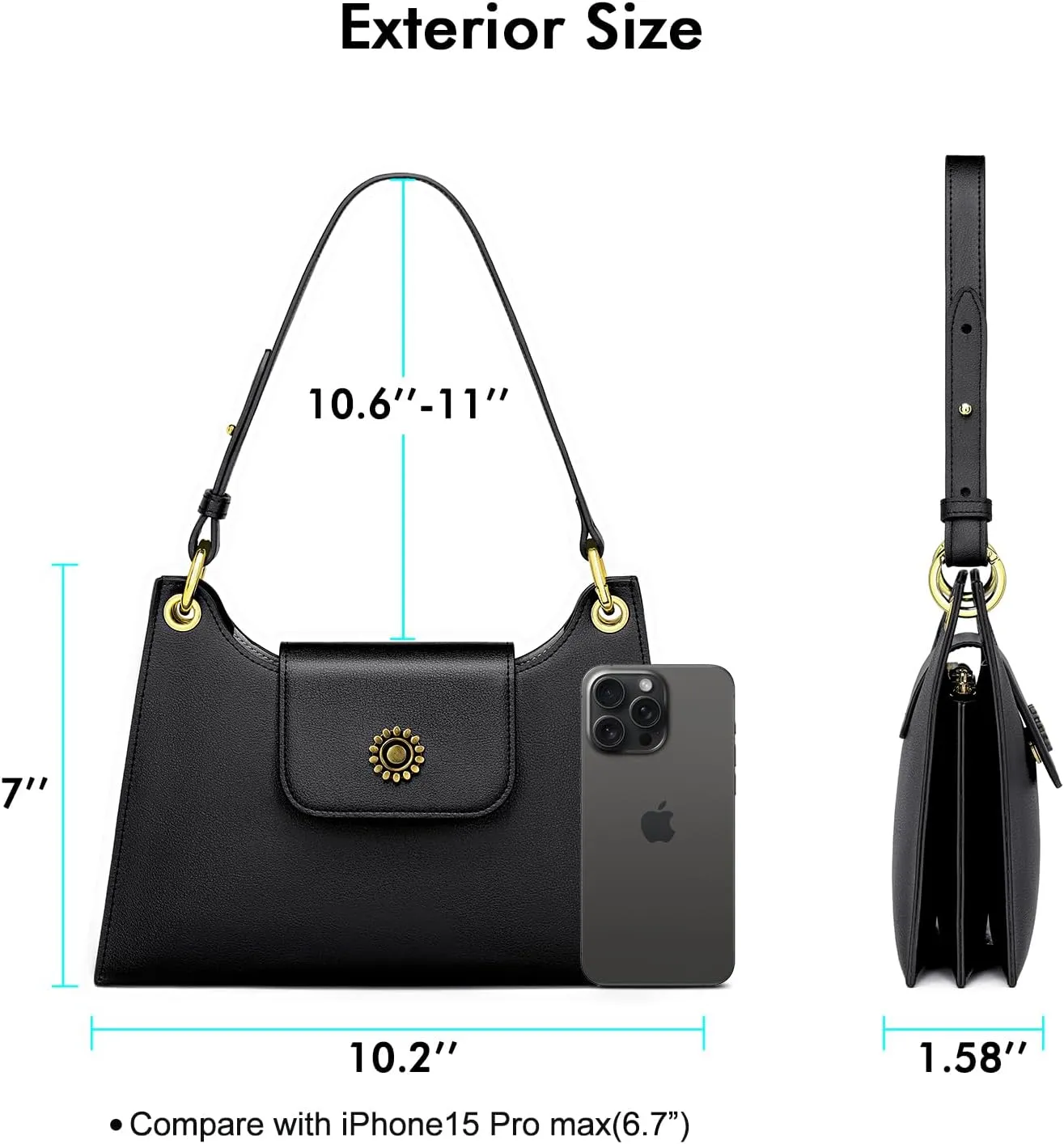 Peacocktion Small Shoulder Bags, Crossbody Purses for Women Vegan Leather Handbag Hobo Purse, 2 Straps