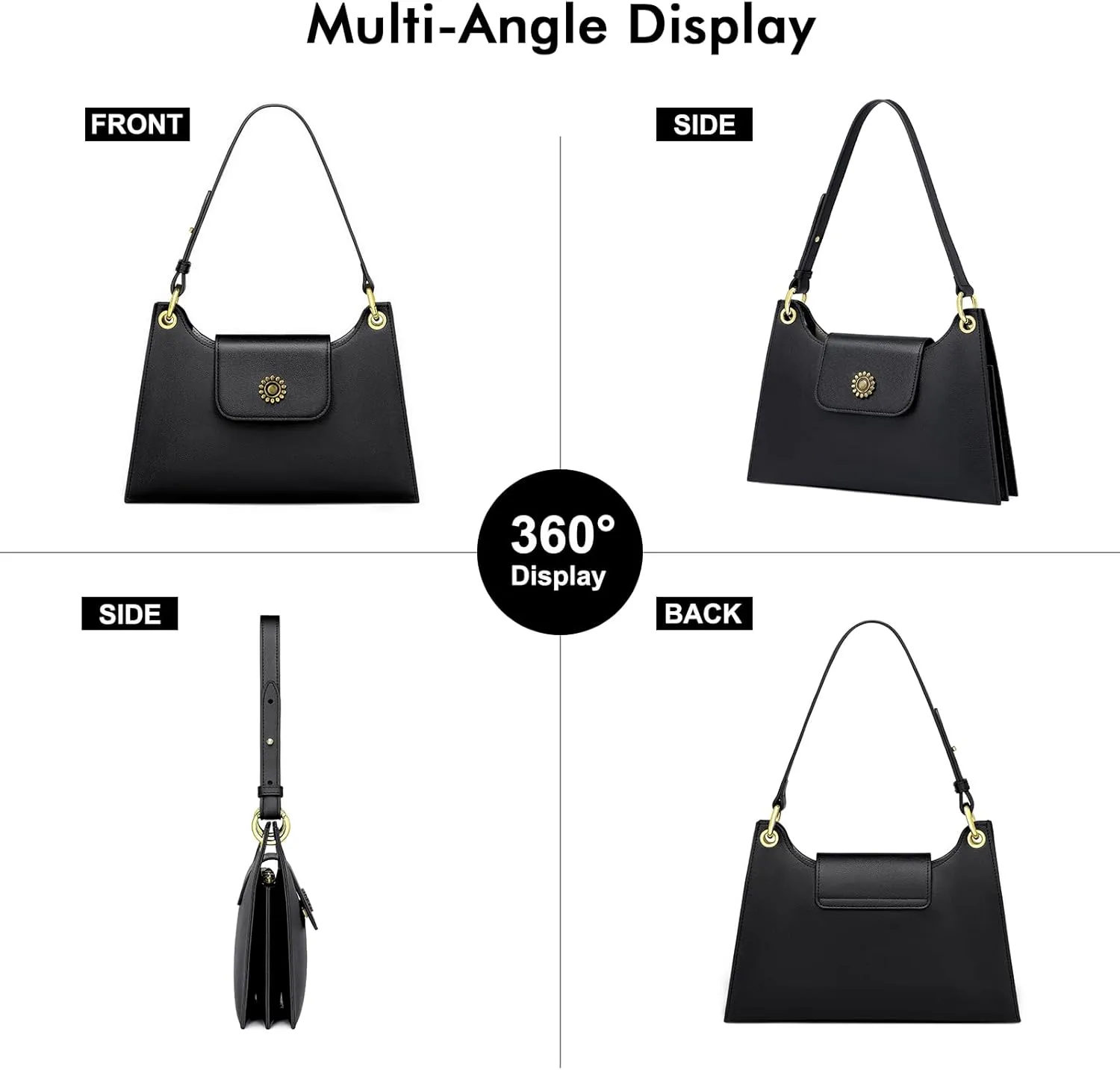 Peacocktion Small Shoulder Bags, Crossbody Purses for Women Vegan Leather Handbag Hobo Purse, 2 Straps