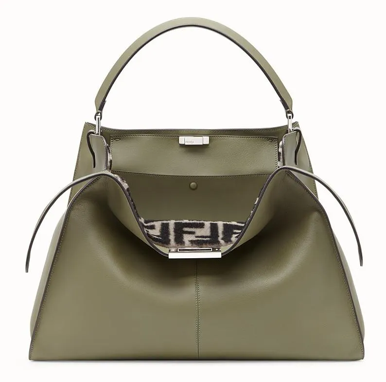 Peekaboo X-Lite Leather Bag - Beige, Green, Black
