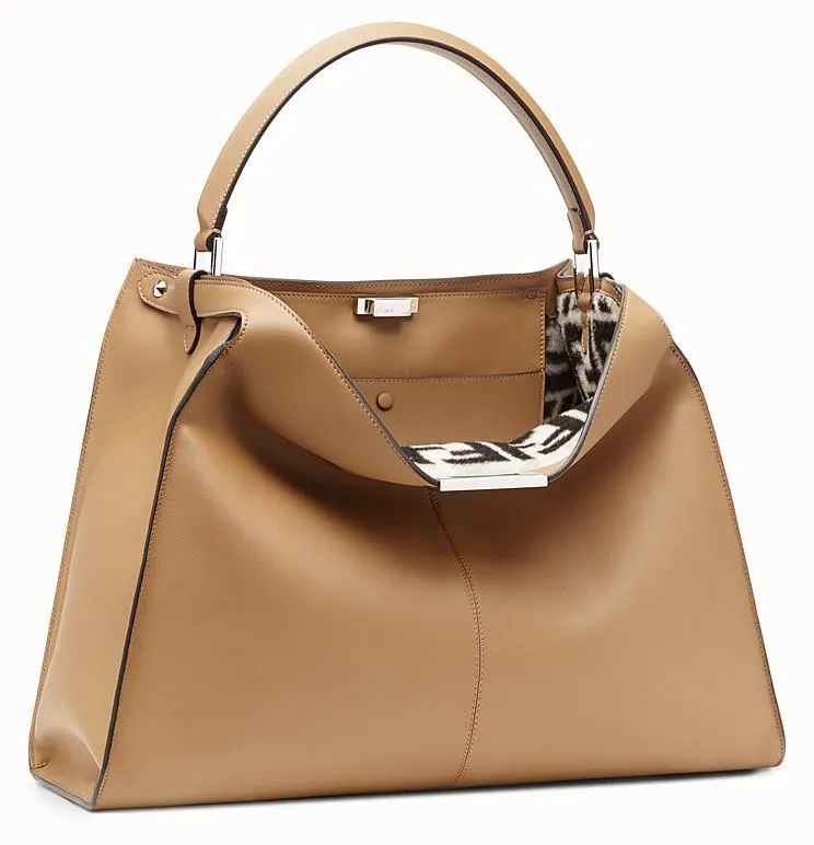 Peekaboo X-Lite Leather Bag - Beige, Green, Black