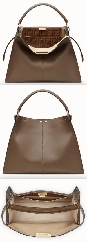 Peekaboo X-Lite Regular Brown Leather Bag