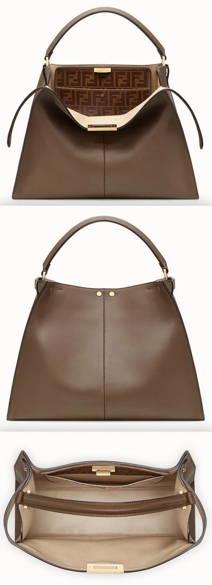 Peekaboo X-Lite Regular Brown Leather Bag