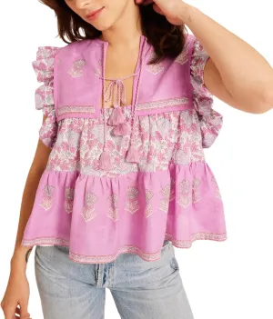 Peplum Top Women Short Sleeve Flutter Fly Sleeve Babydoll Blouse Boho Patchwork Beach Party Going Out Y2k Tank Shirt