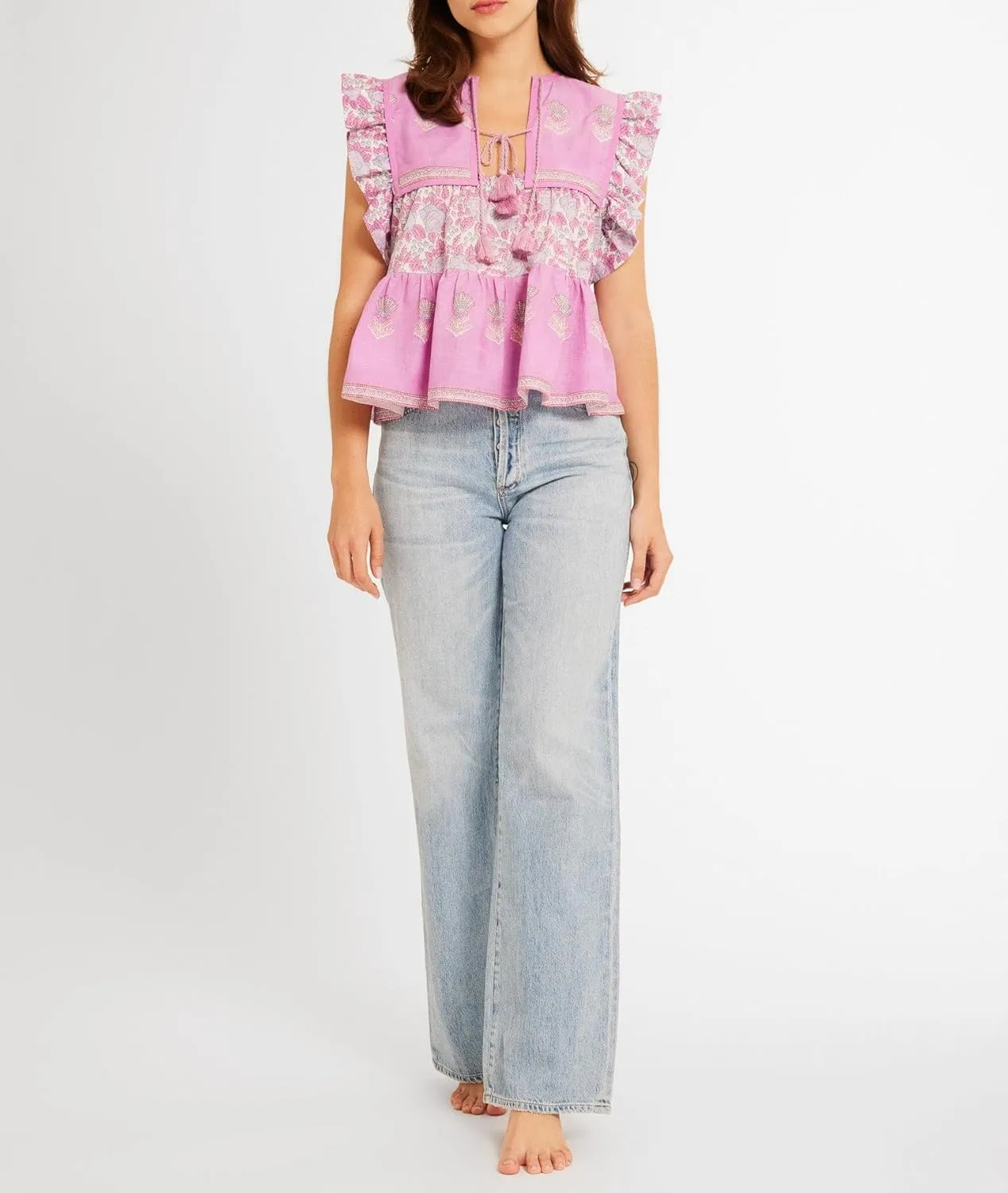 Peplum Top Women Short Sleeve Flutter Fly Sleeve Babydoll Blouse Boho Patchwork Beach Party Going Out Y2k Tank Shirt