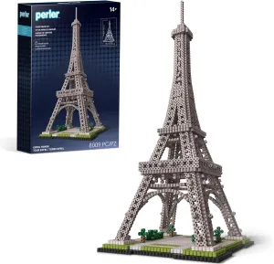 Perler 80-57243 Eiffel Tower 3D Fused Bead Craft Activity Kit, 4" W x 17.5" H, Multicolor, 8009 Pieces