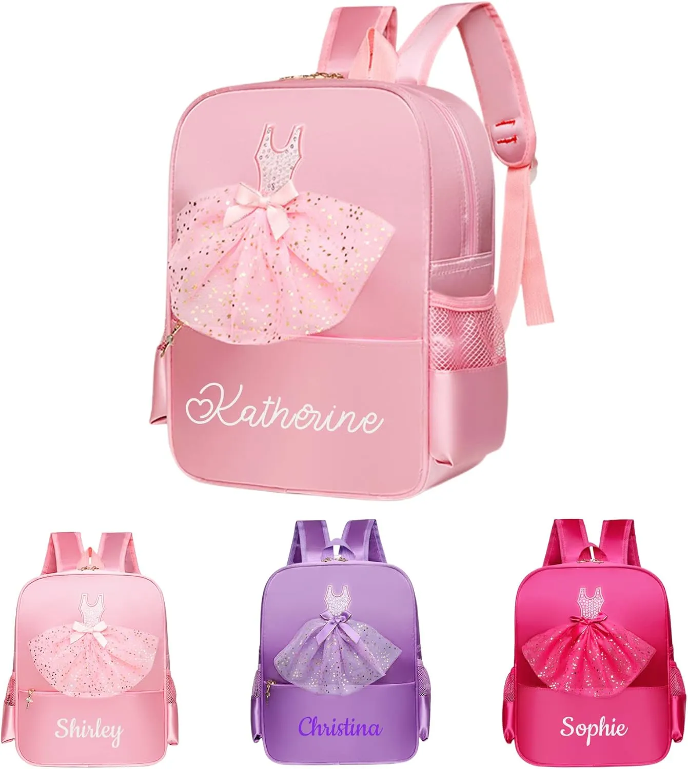 Personalized Ballet Dance Bag for Girls Custom Name Bag Gymnastics with Adjustable Shoulder Strap