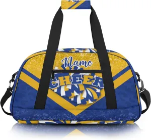 Personalized Cheer Duffle Bag for Cheerleaders, Custom Cheerleading Gym Bag for Women, Cheer Duffel Bag with Name (Gold&Navy)