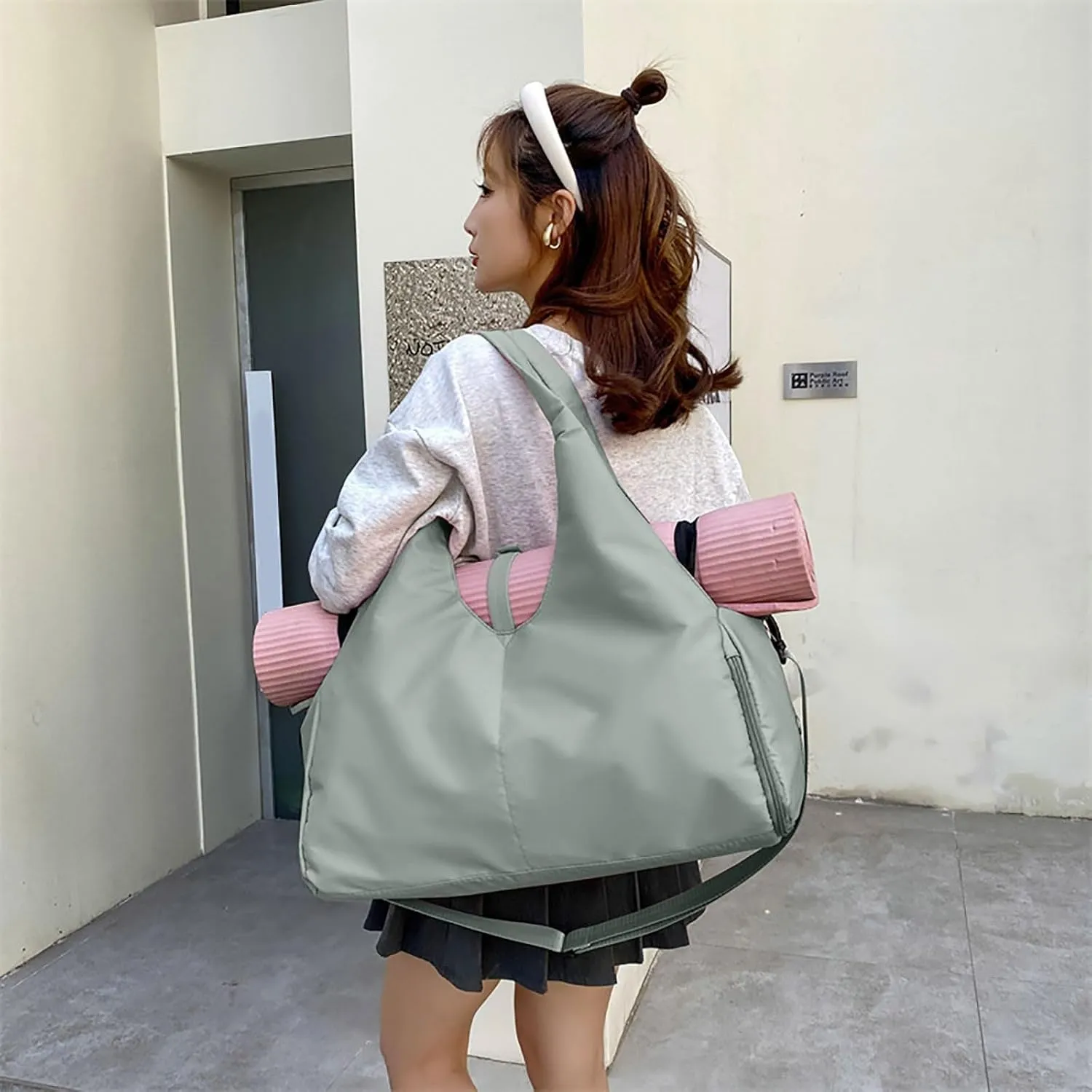 Personalized Duffel Bag with Name, DIY Travel Gym Bag for Women & Men, Waterproof Oxford Weekender Bag, Carry-On Overnight Bag for Sports, Gifts, Travel (Green)