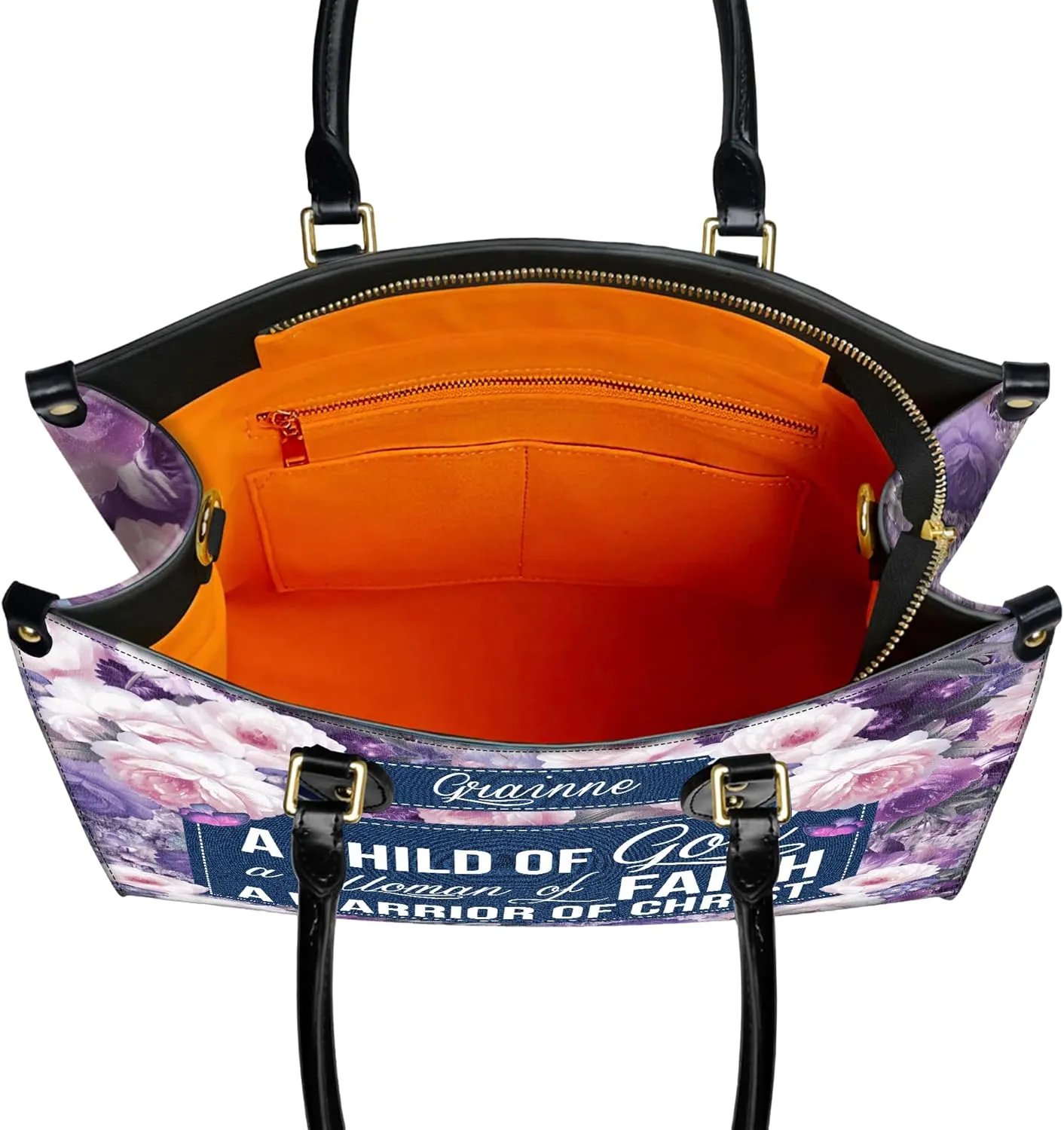 Personalized Leather Handbag for Women, Custom Name Church Bag, Christian Gifts, Mother's Day Gift for God Lovers