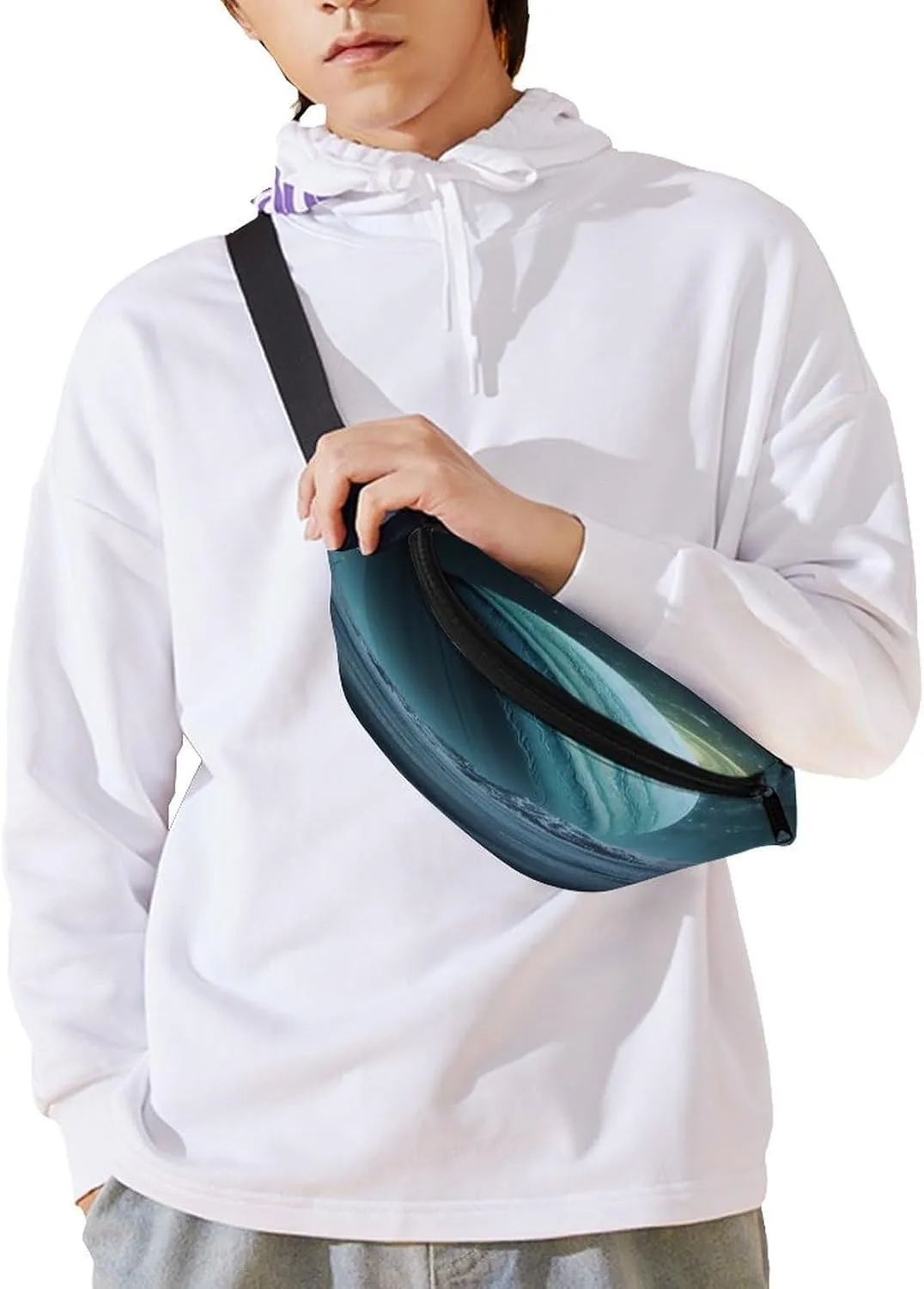 Personalized Waist Packs with Adjustable Strap,Uranus CrossBody Fanny Pack Casual Bag for Travel Sports Running Hiking
