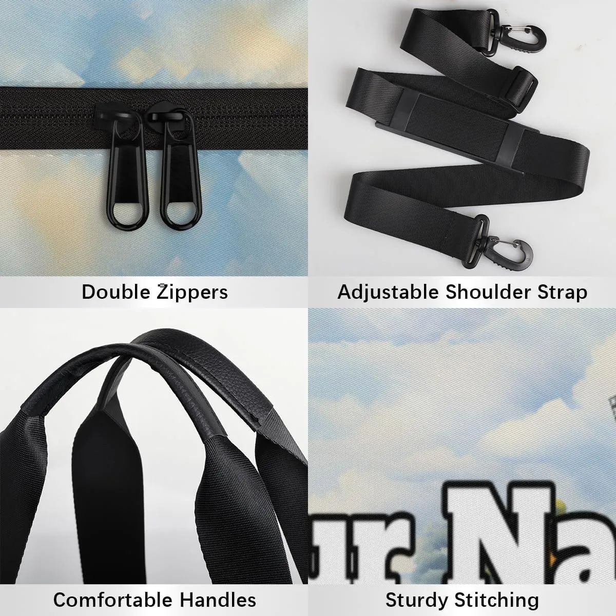 Personalized Windmill Sport Gym Bag, Custom Name Duffel Bags for Men, Waterproof Custom Sport Duffel Bag, Gymnastics Dance, Garden