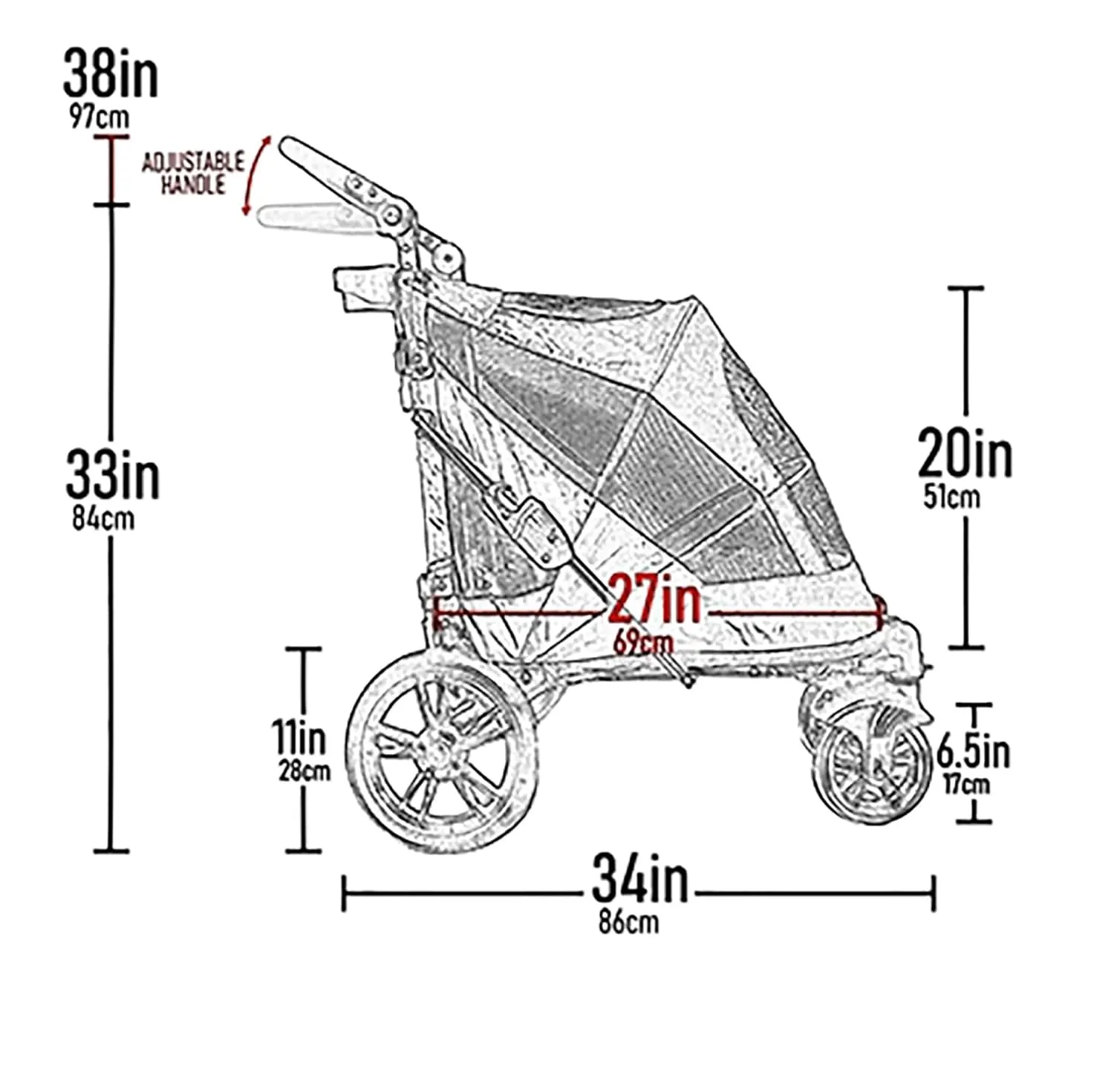 Pet Gear NO-Zip Pet Stroller with Dual Entry, Push Button Zipperless Entry for Single or Multiple Dogs/Cats, Pet Can Easily Walk in/Out, No Need to Lift Pet, Gel-Filled Tires, Navy