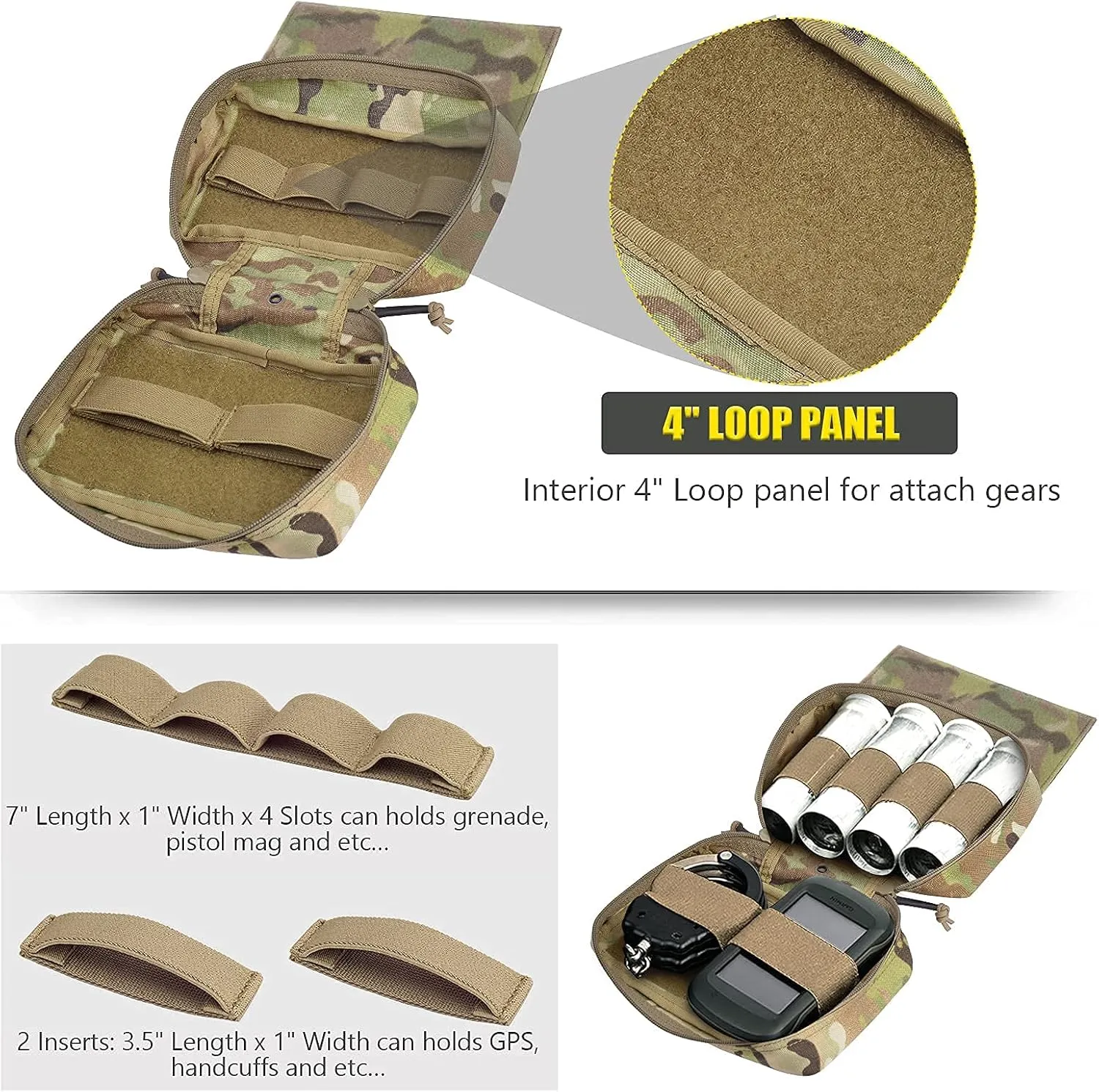 PETAC GEAR Tactical Drop Pouch for Chest Rig,Small Dump Pouches with Inersets,Multi Mission Hanger Tool Bag …
