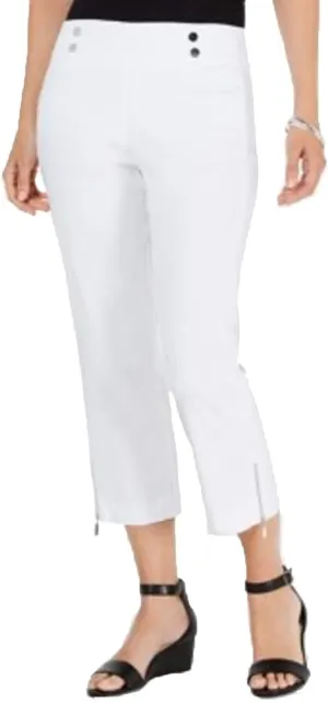 Petite Cropped Zipper-Trim Pants