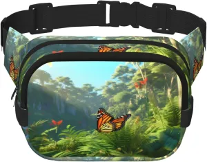 Phayah Grasshopper Butterfly Waist Pack Bag,Fanny Pack For Men,Women, Workout Traveling Casual Running Hiking Cycling, Bum Bag