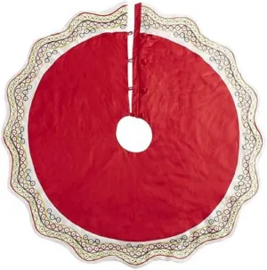 Pier 1 52 Inch Diameter Red Sequined Dots Christmas Tree Skirt