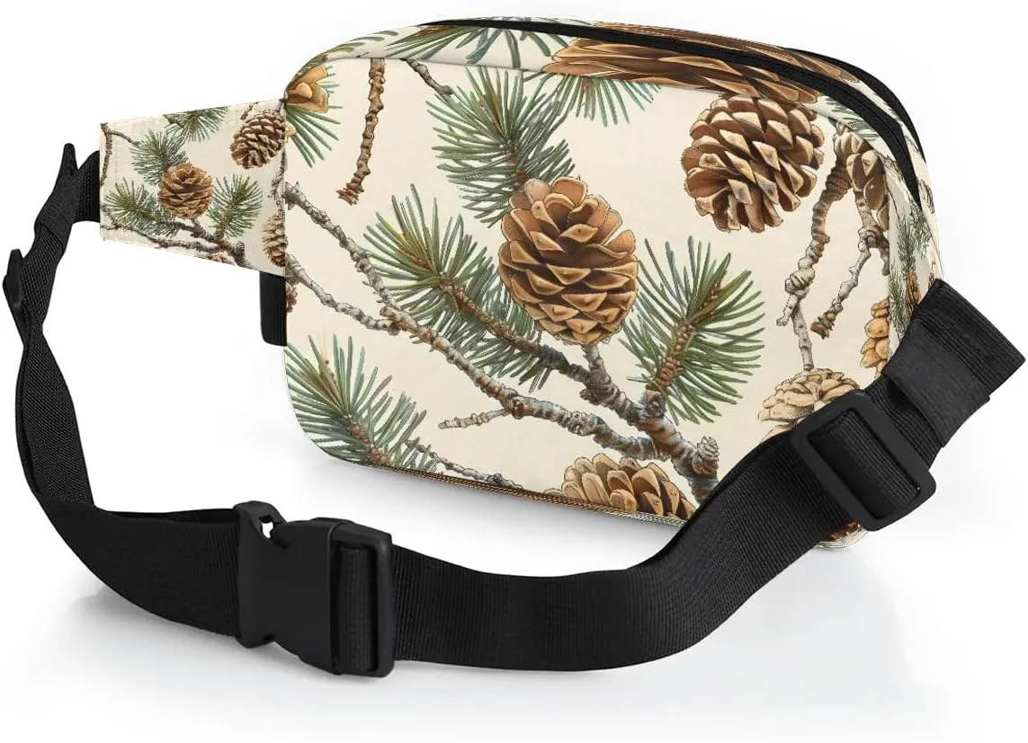 Pinecone Crossbody Bags for Women Trendy Waterproof Fanny Pack with Adjustable Strap Fanny Pack for Travel Shopping Running and Daily Use