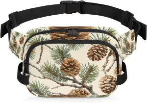 Pinecone Crossbody Bags for Women Trendy Waterproof Fanny Pack with Adjustable Strap Fanny Pack for Travel Shopping Running and Daily Use